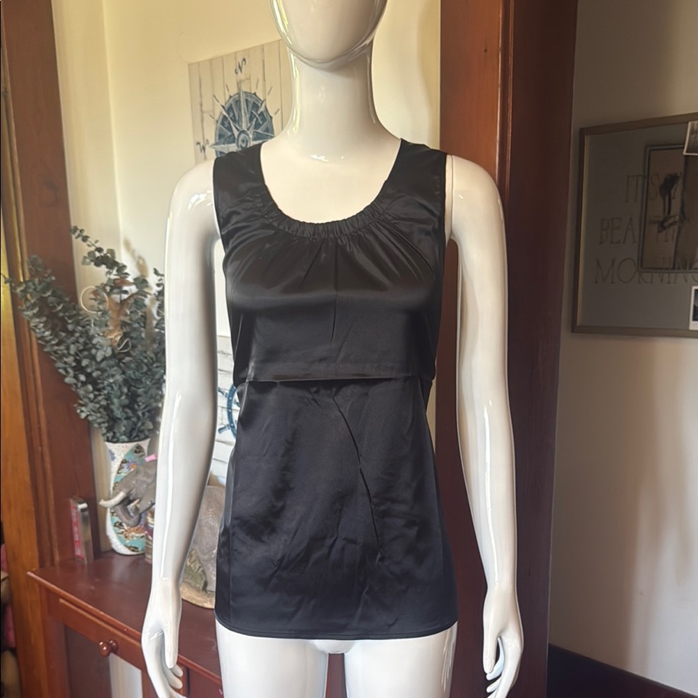 NWT XS northern reflections Black Sleeveless Satin Top